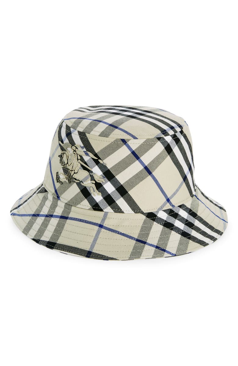 Burberry EKD Check Twill Bucket Hat, Main, color, Lichen