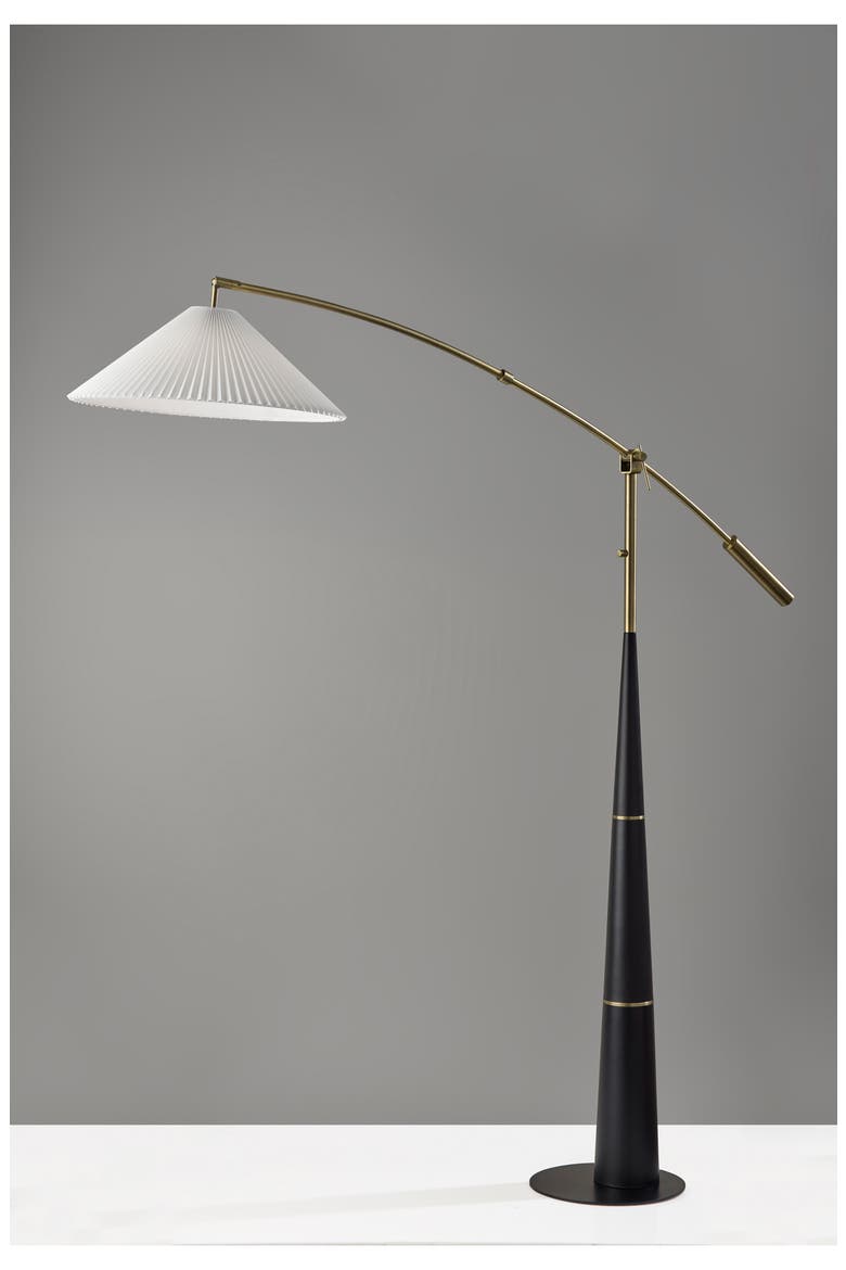 Leroy Arc Floor Lamp, Alternate, color, BLACK/ ANTIQUE BRASS