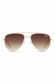 QUAY All in Mini 49mm Aviator Sunglasses