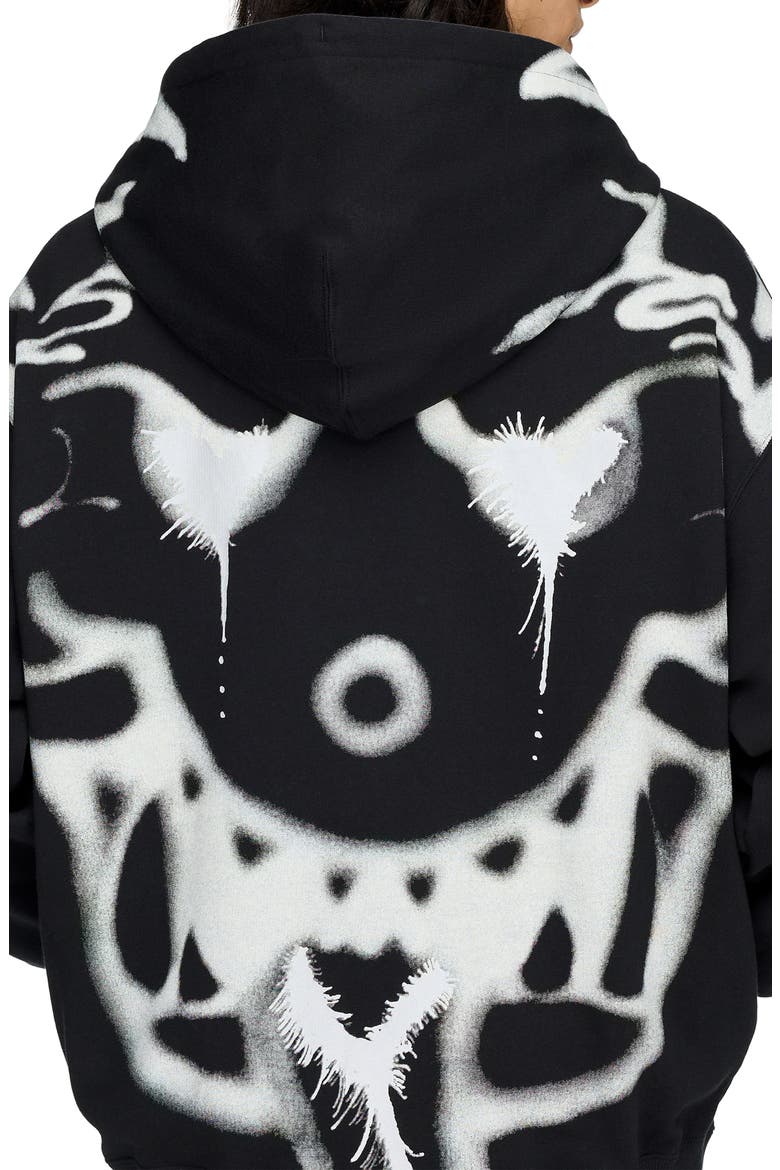 Graphic Cotton French Terry Zip Hoodie, Alternate, color, BLACK