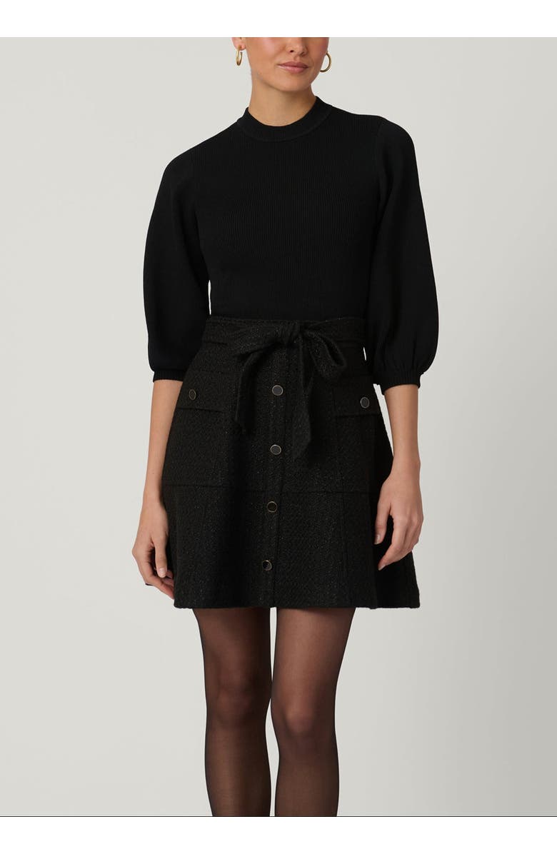 Shoshanna Tanner Tweed Knit Dress, Main, color, Jet