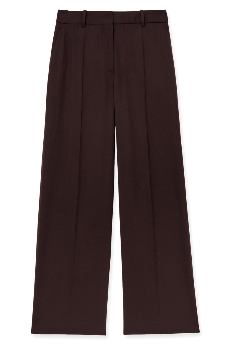 Solene Wool Blend Wide Leg Pants, Alternate, color, AUBERGINE