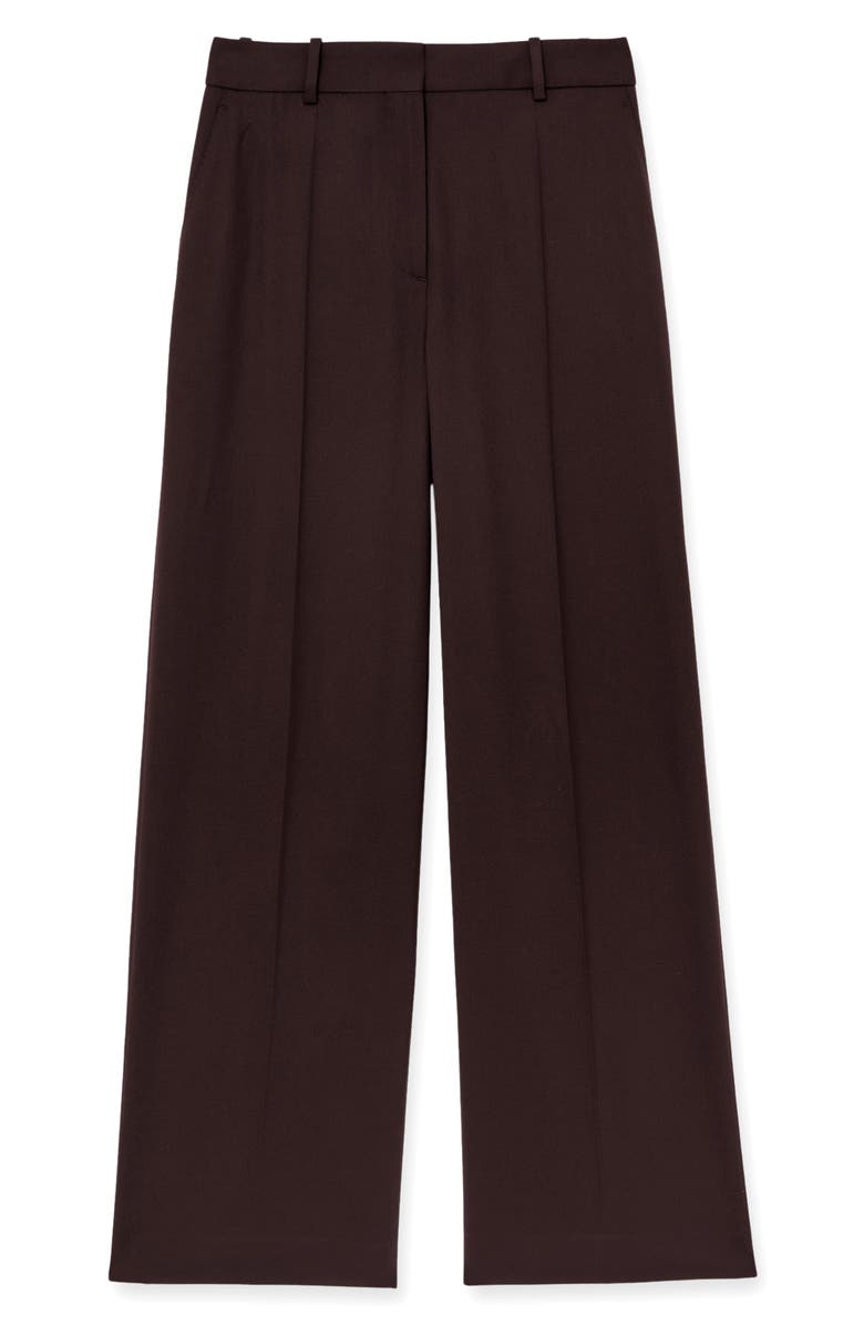 Reiss Solene Wool Blend Wide Leg Pants, Alternate, color, Aubergine