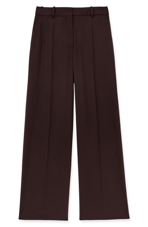 Reiss Solene Wool Blend Wide Leg Pants In Brown