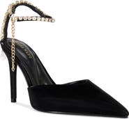 AZALEA WANG Rabrindra Ankle Strap Pointed Toe Pump