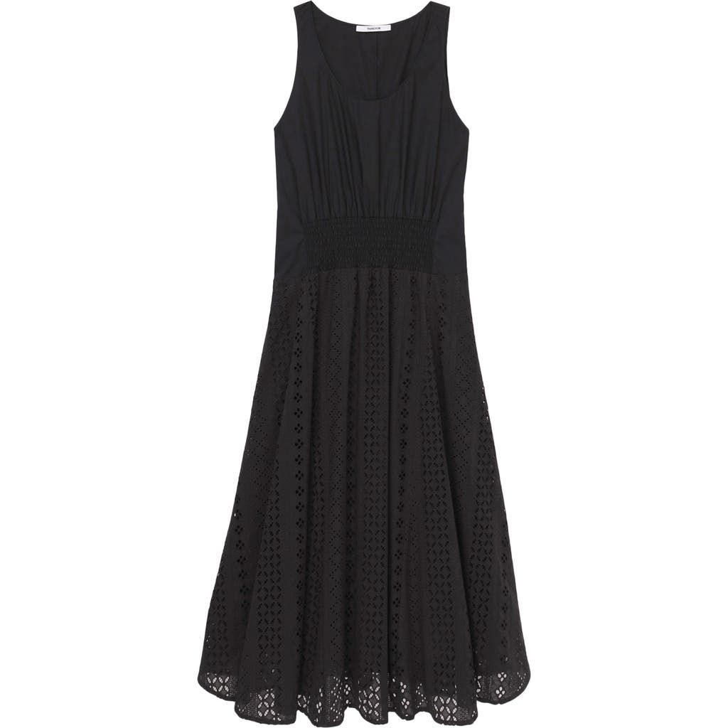 Thakoon Cotton Eyelet Trapeze Dress In Black