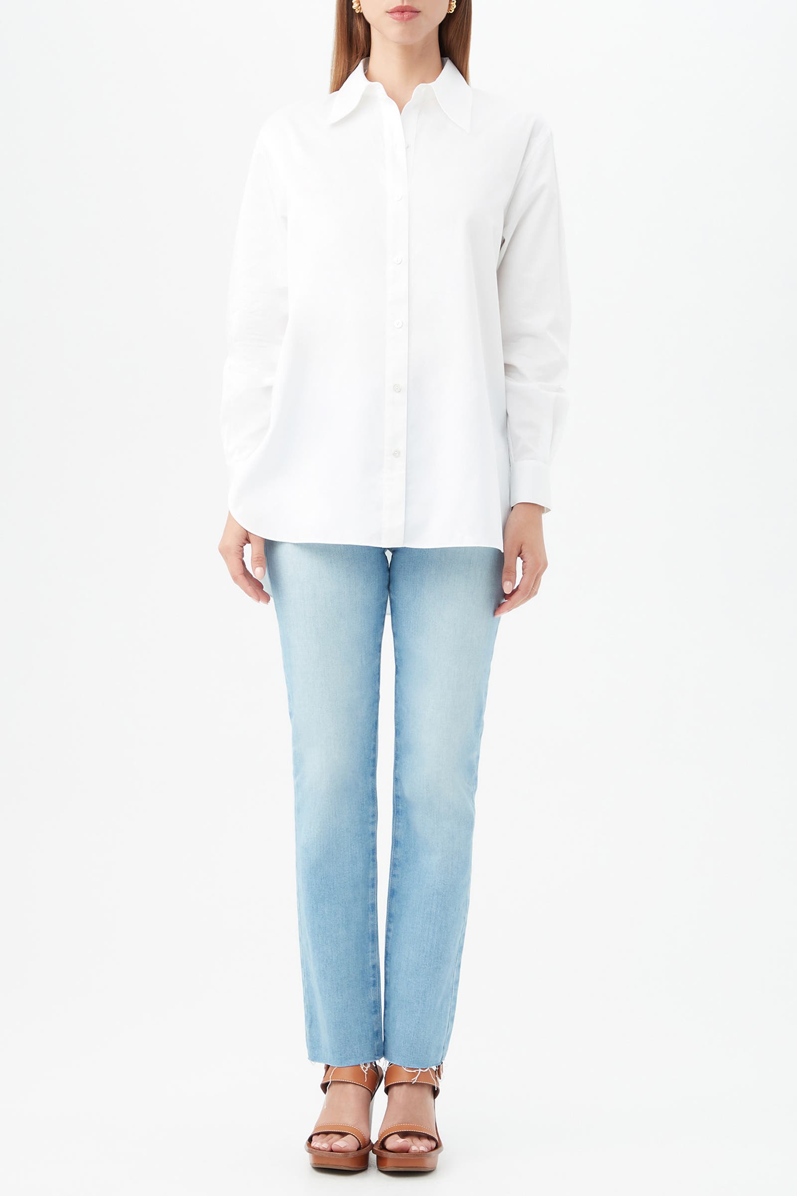 Litsa Oversized Poplin Button Up Top - image 3