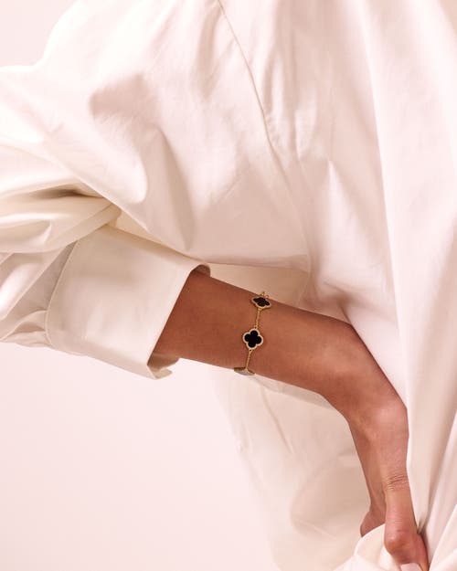 Electric Picks Icon Black Clover Bracelet In Gold