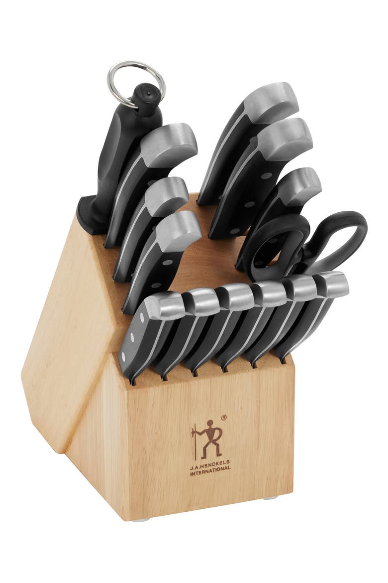 Statement 15-Piece Knife Block Set, Main, color, BLACK