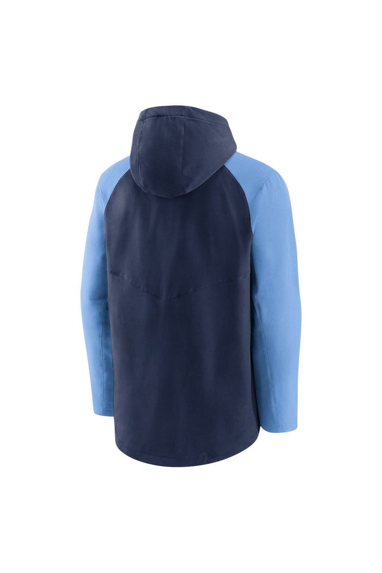 Men's Nike Navy/Light Blue Tampa Bay Rays Authentic Collection Performance Raglan Full-Zip Hoodie, Alternate, color, Navy