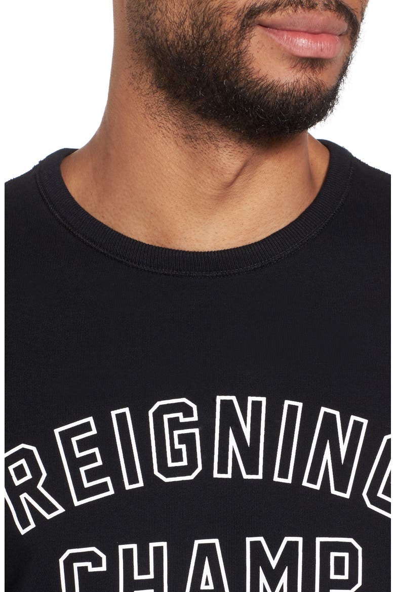 Varsity Logo Sweatshirt, Alternate, color, BLACK/ WHITE