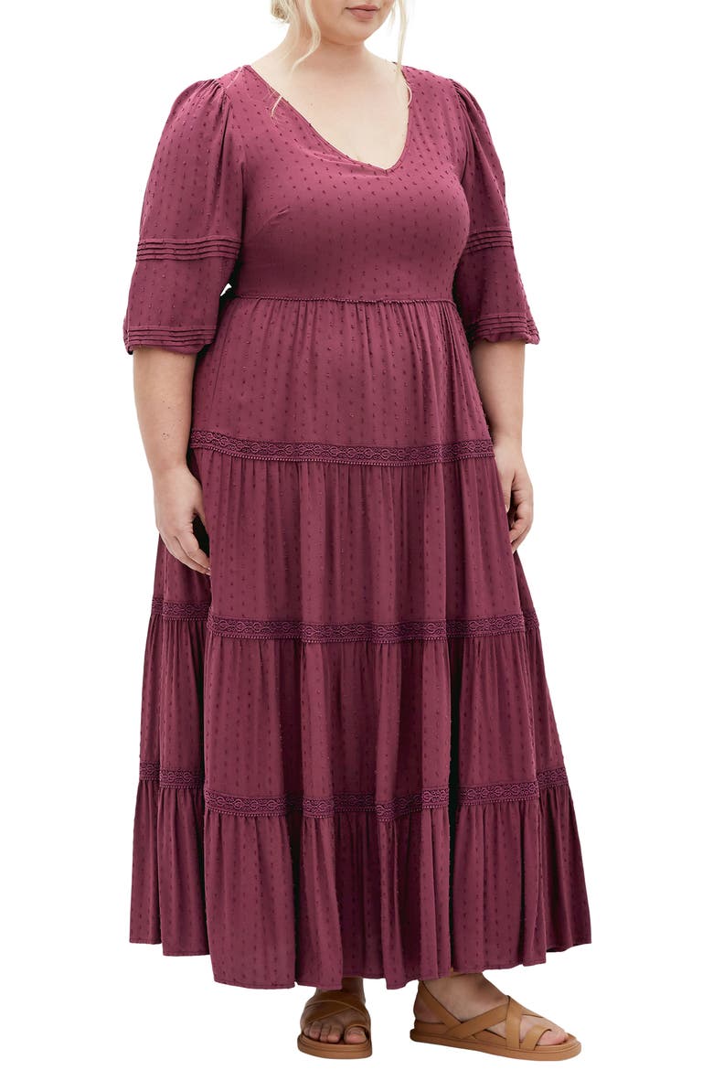 Brooklynn Tiered Maxi Dress, Main, color, PURPLE