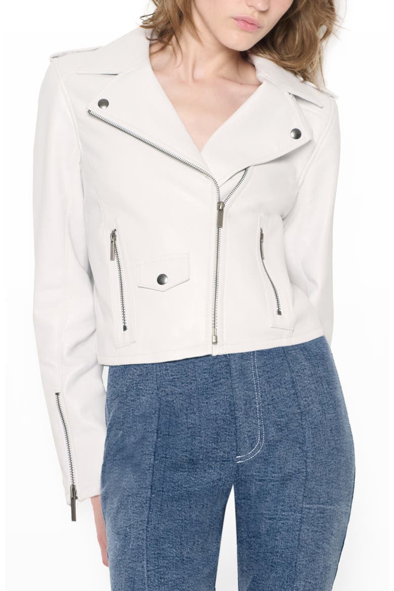 Cult Recycled Leather Jacket, Main, color, WHITE