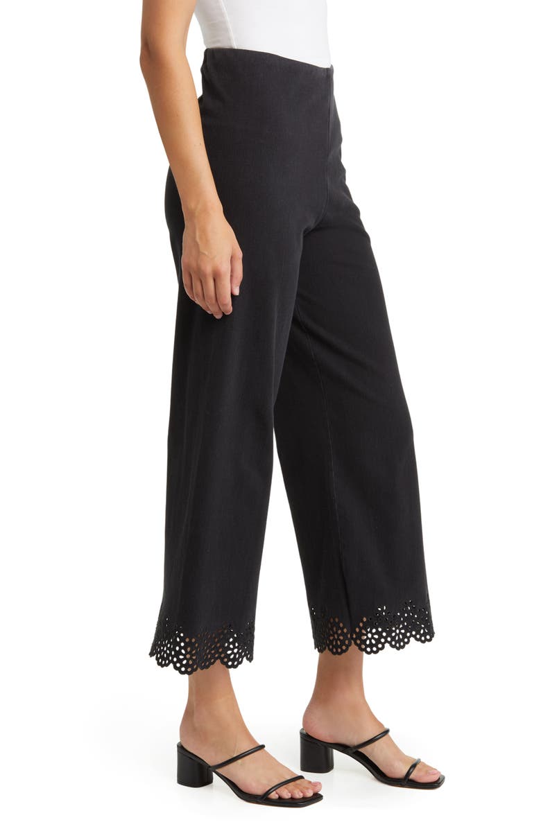 Lysse Eyelet Hem Wide Leg Jeans, Alternate, color, 