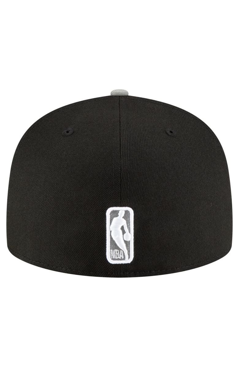 New Era Men's New Era Black/White Brooklyn Nets 2-Tone 59FIFTY Fitted Hat, Alternate, color, Black
