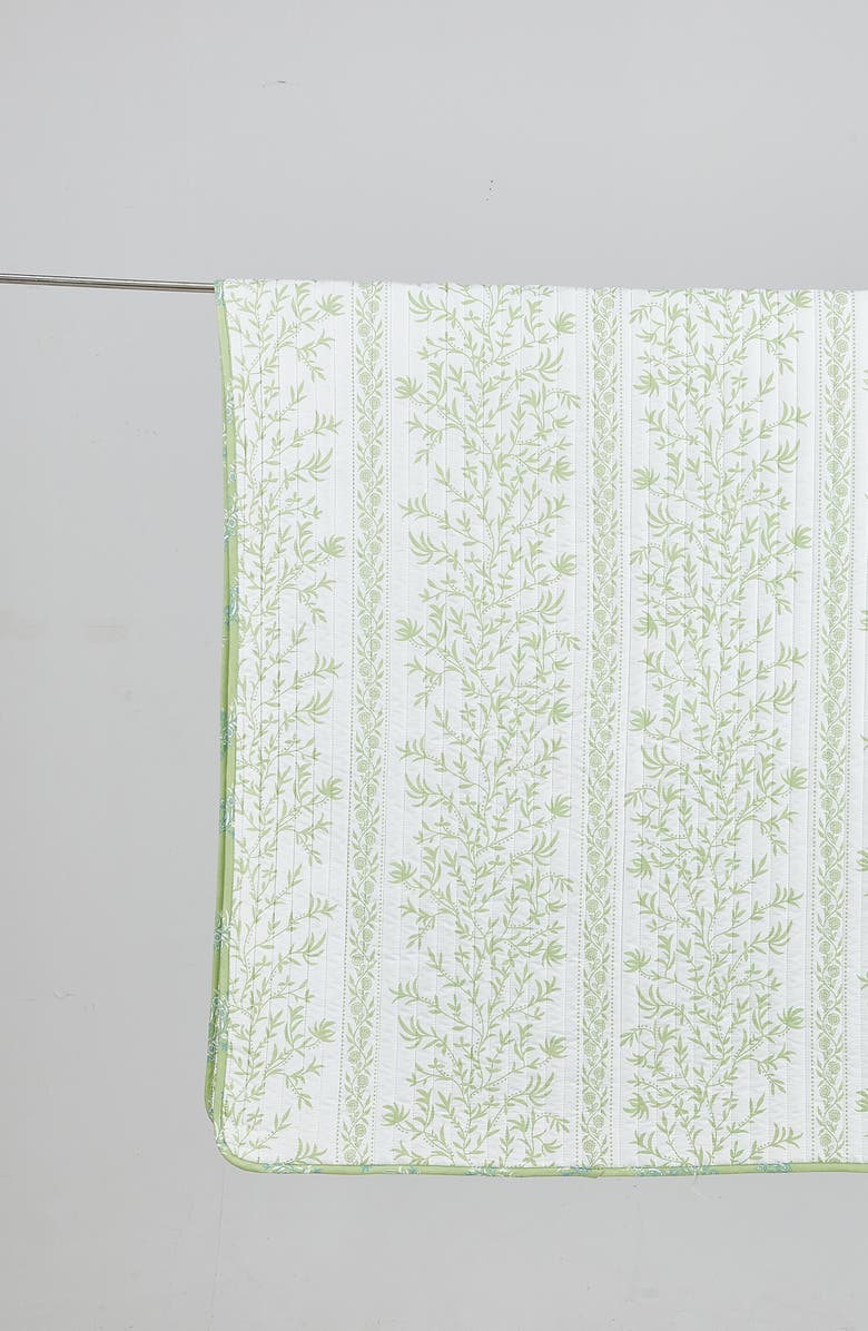 Woven & Weft Floral Print 3-Piece Quilt Set, Alternate, color, Linear Floral Green