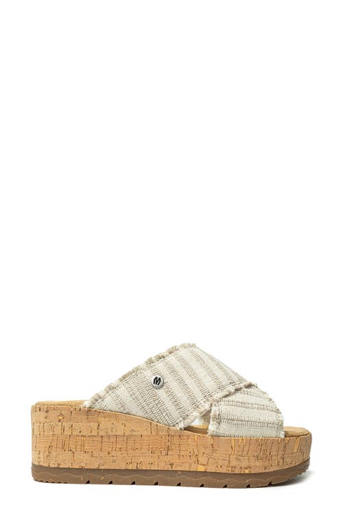 Minnetonka Posey Wedge Sandal In Taupe Stripe