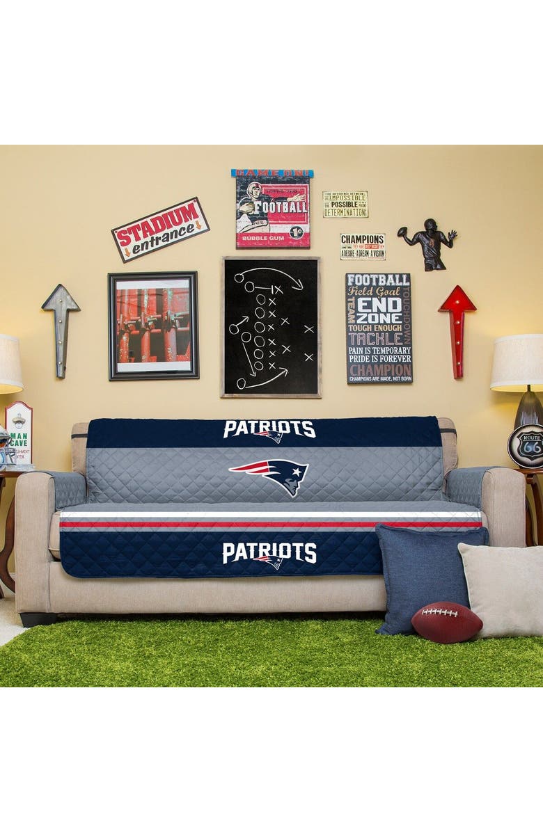 PEGASUS HOME FASHIONS Navy New England Patriots Sofa Protector, Main, color, 