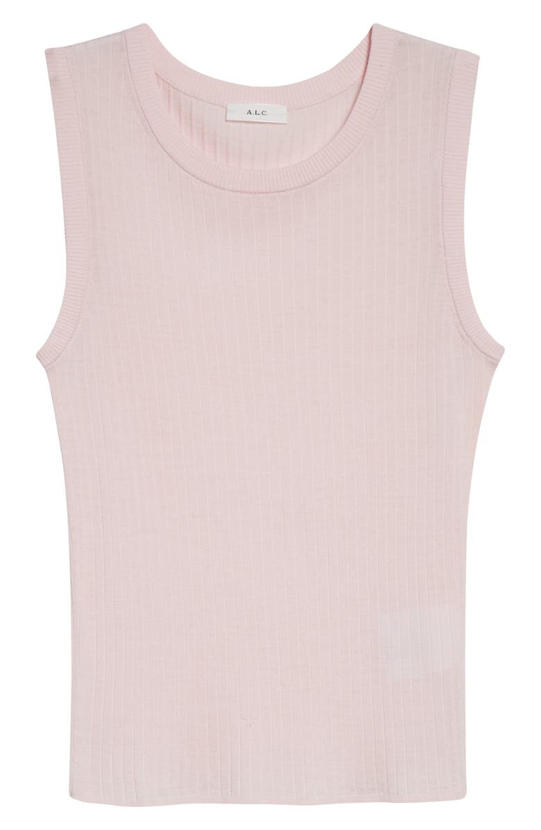 A.L.C. Mick Rib Ultrafine Merino Wool Tank, Alternate, color, Cherry Blossom