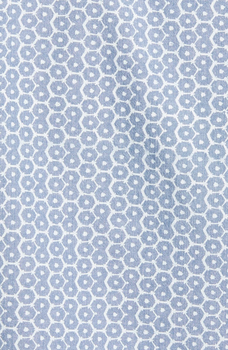 1901 Slim Fit Shibori Geo Print Short Sleeve Button-Down Shirt, Alternate, color, 