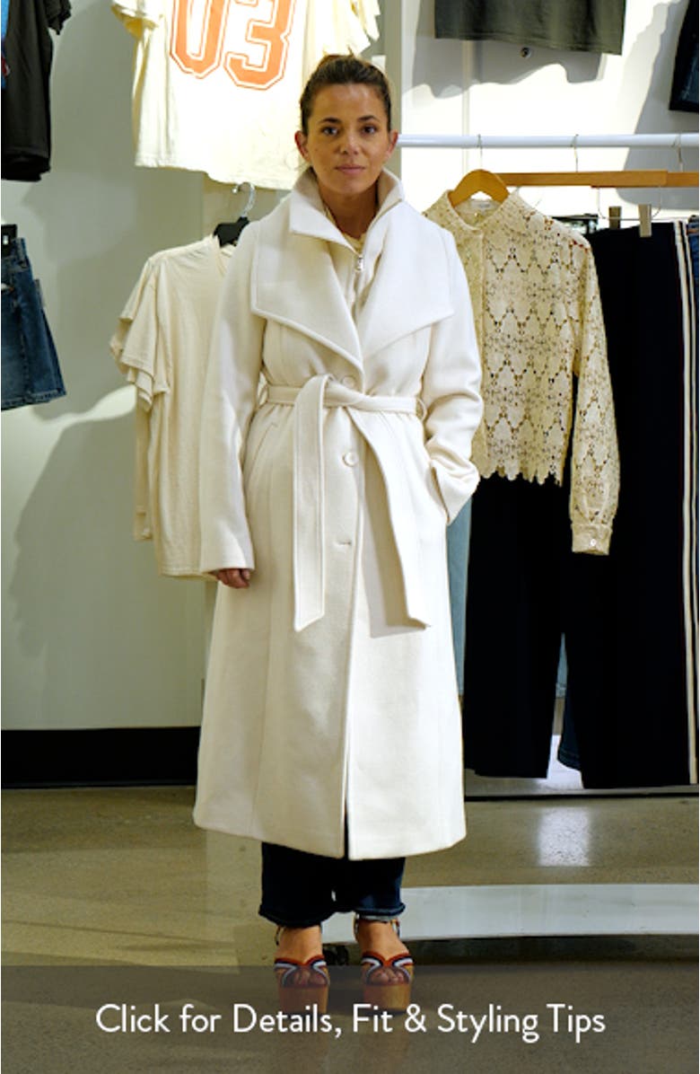 Ilana Bib Detail Wool Blend Trench Coat, sales video thumbnail