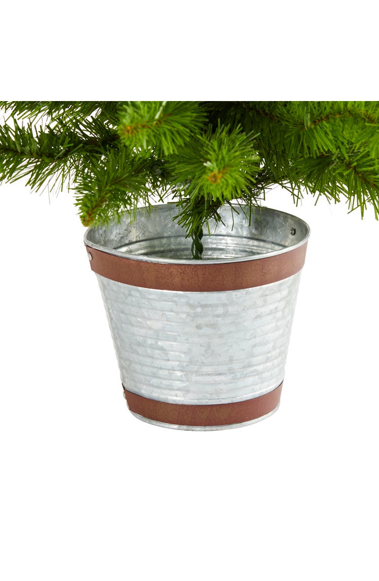 NEARLY NATURAL 3-ft Providence Pine Artificial Christmas Tree with 50 Warm White Lights and 114 Bendable Branches, Alternate, color, Green