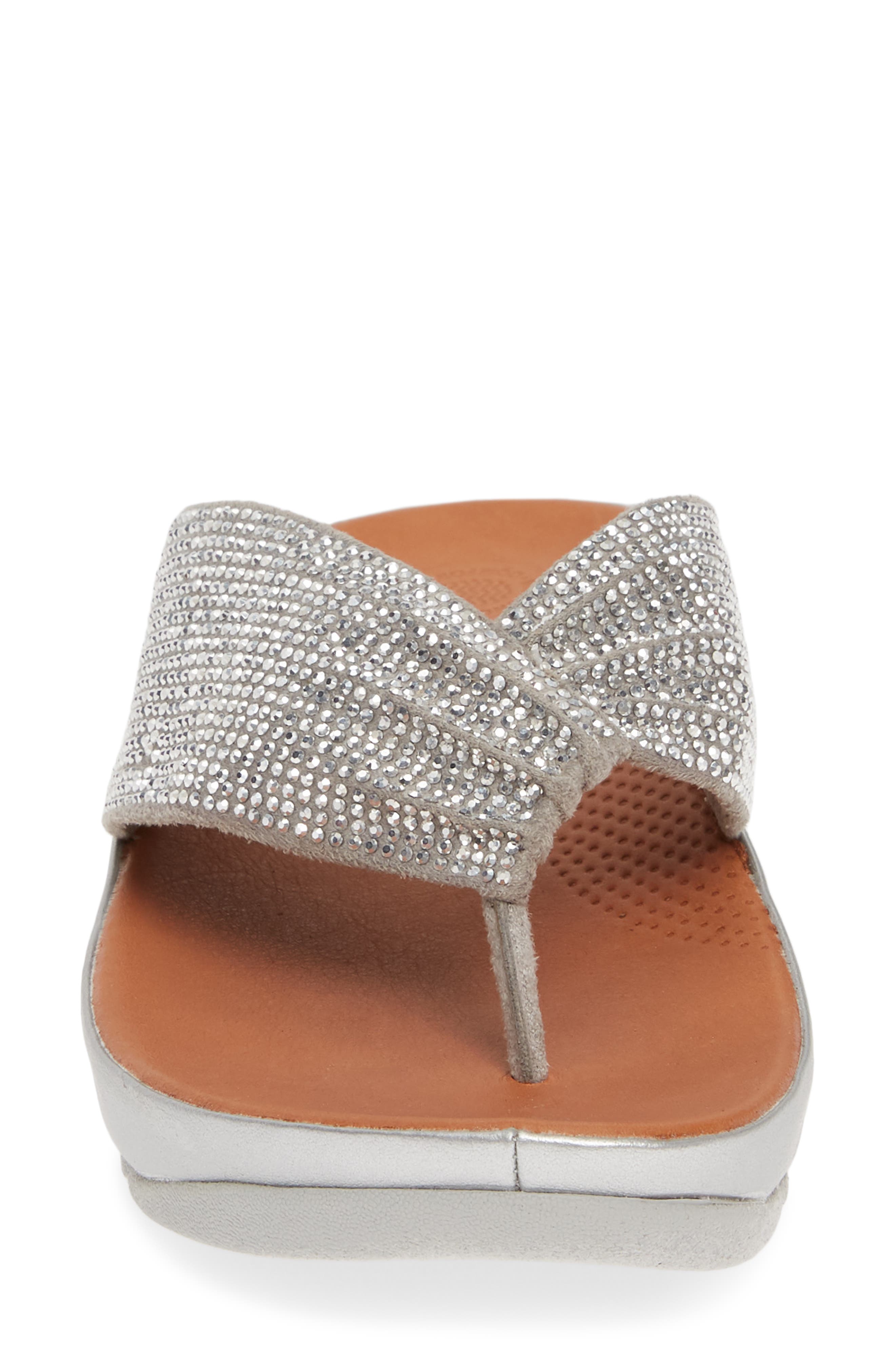 FitFlop Twiss Crystal Flip Flop, Alternate, color, Silver