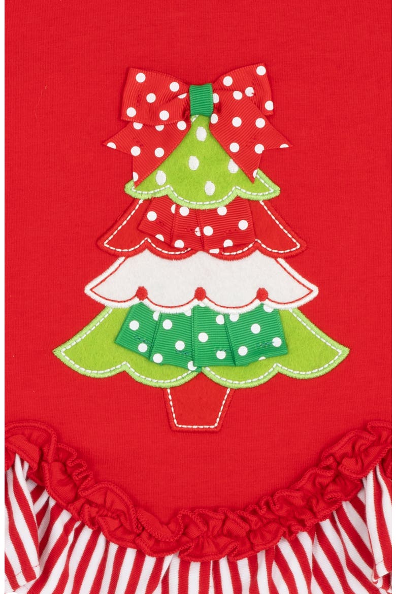 Christmas Tree Appliqué Top & Leggings Set, Alternate, color, RED