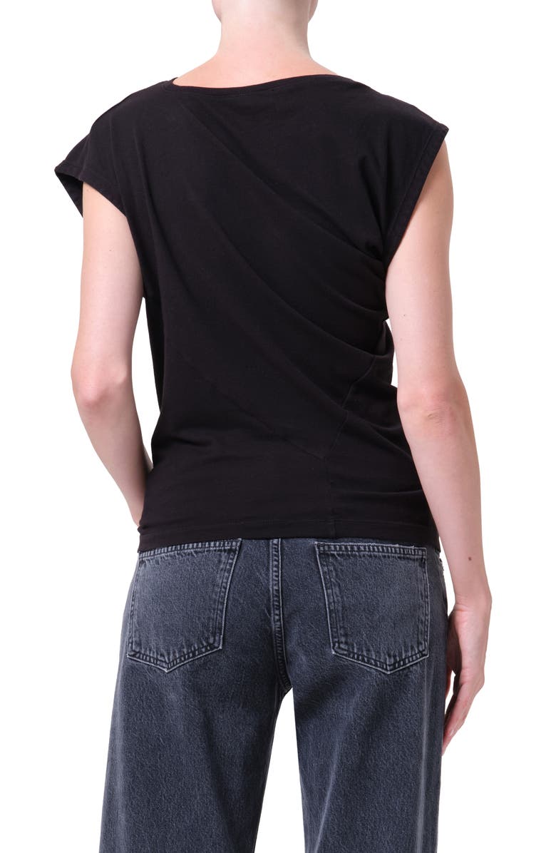 AGOLDE Beth Asymmetric Top, Alternate, color, Black