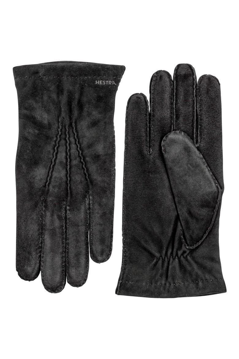 'Arthur' Suede Gloves, Main, color, BLACK