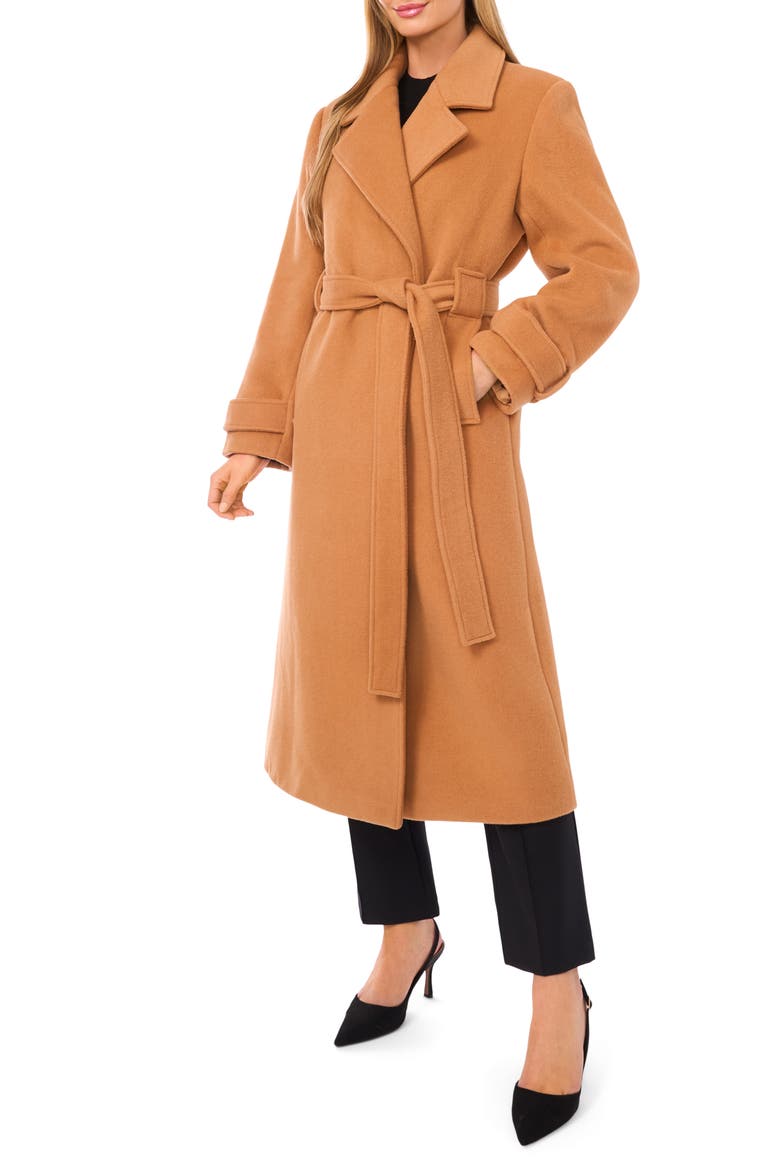 Wool Blend Wrap Coat, Main, color, NOUGAT