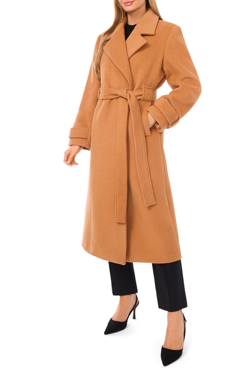 Ted Baker Wool Blend Wrap Coat, Main, color, Nougat