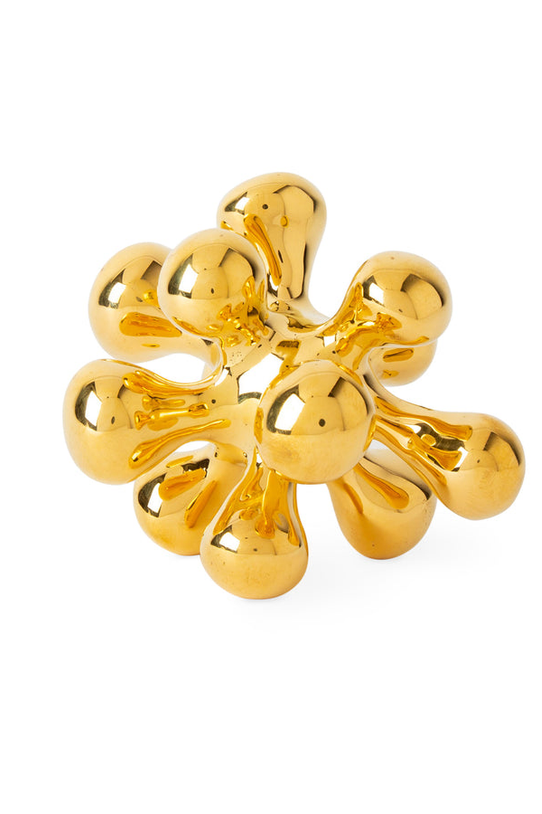 Brass Orb Sculpture, Alternate, color, Gold
