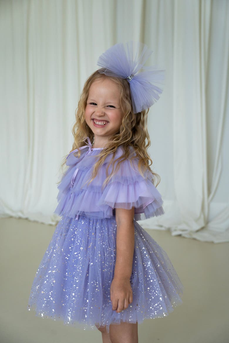 Sleveless Sparkle Tulle Dress Set, Alternate, color, Sparkle Purple