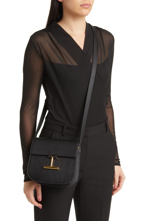 Tom Ford Mini Tara Grained Leather Crossbody Bag In Black