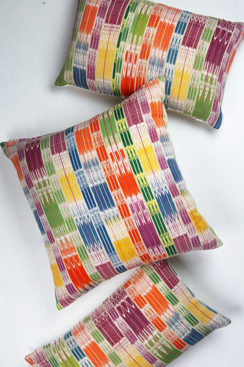 Vintage Handwoven  Carmen Ikat Pillow, Main, color, Multi