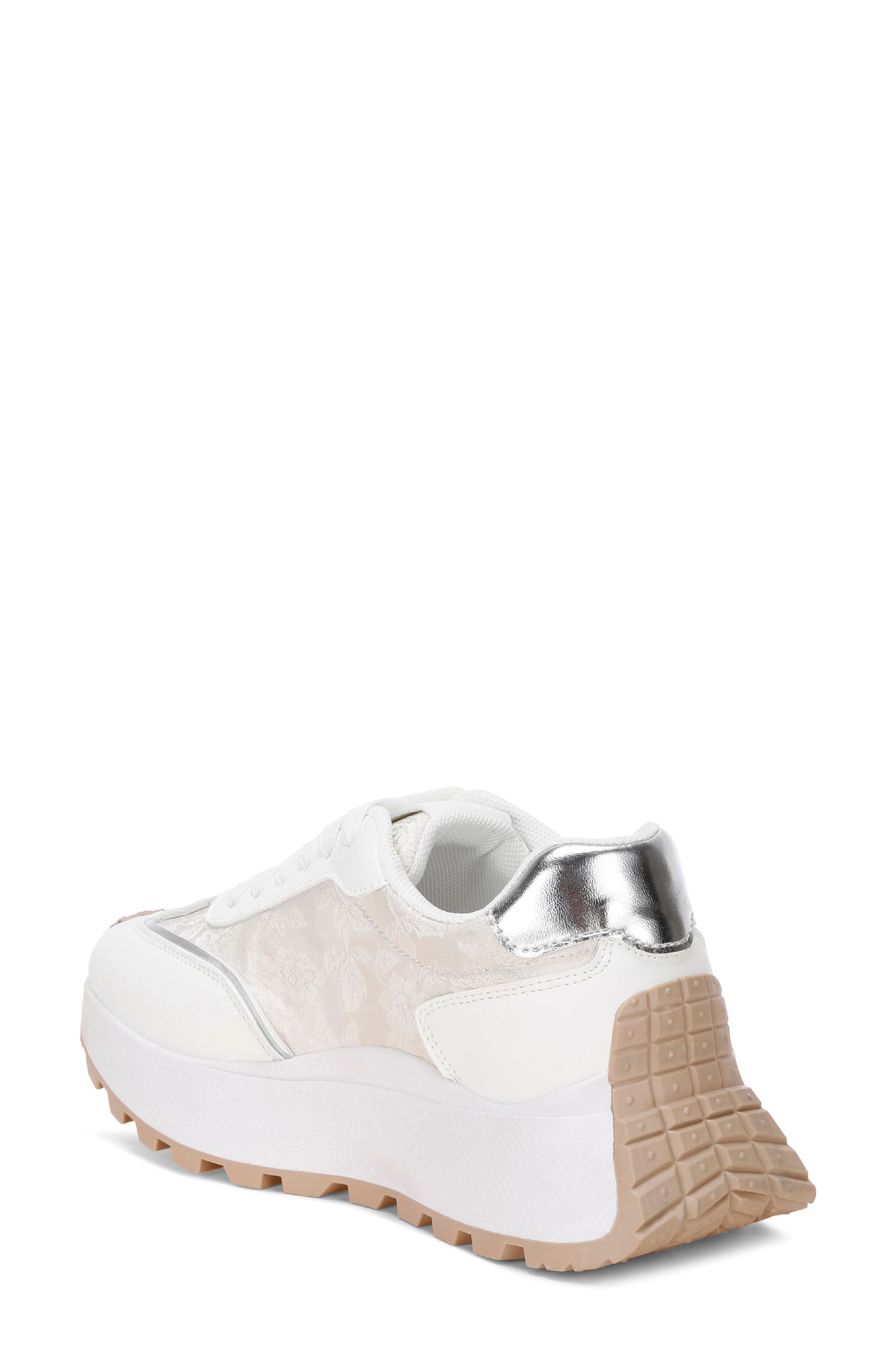 Bensha Faux Leather Sneaker, Alternate, color, WHITE