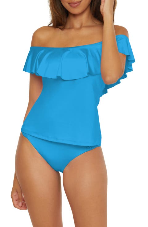 Monaco Ruffle Off-the-Shoulder Tankini Top