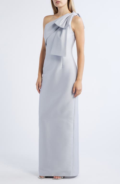 Sachin & Babi Bonnie One-Shoulder Mikado Gown in Silver 