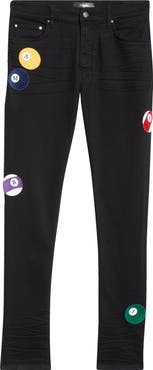 AMIRI Pool Ball Patch Skinny Jeans