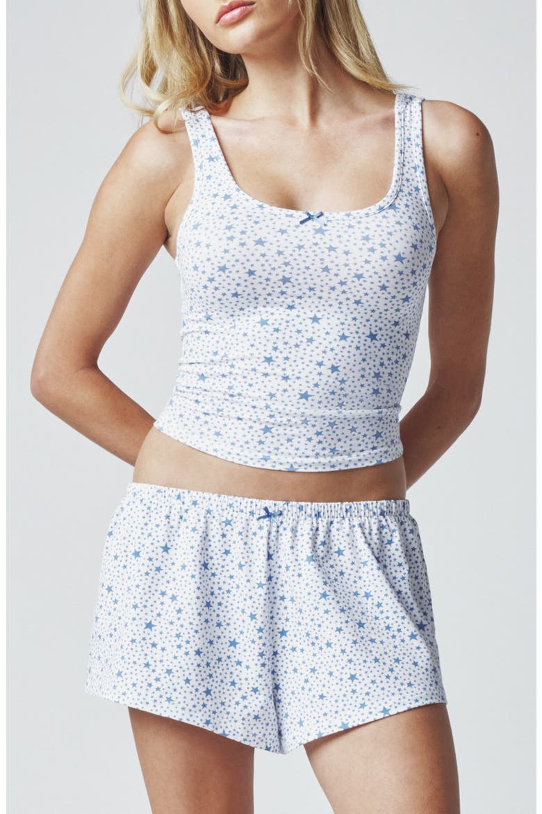 Tank Top & Shorts Pajama Set, Main, color, STARDUST