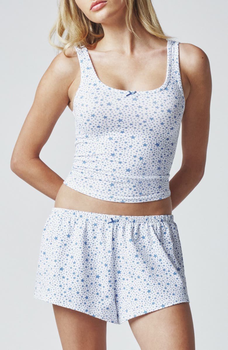 Florence by Mills Tank Top & Shorts Pajama Set, Main, color, Stardust
