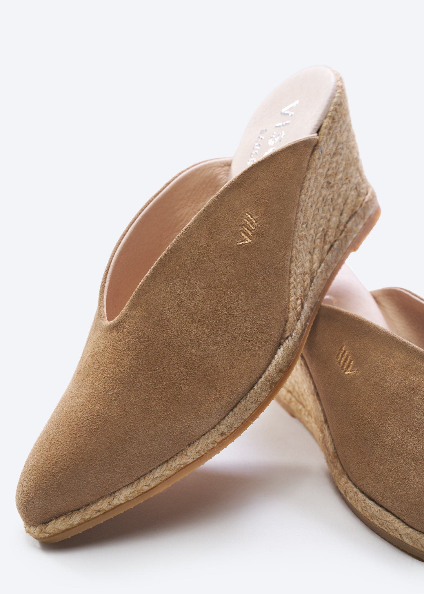 VISCATA Truja Suede Espadrille Mule Wedges, Alternate, color, Camel