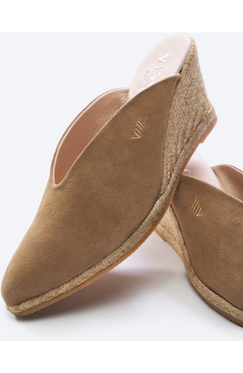 VISCATA Truja Suede Espadrille Mule Wedges, Alternate, color, Camel