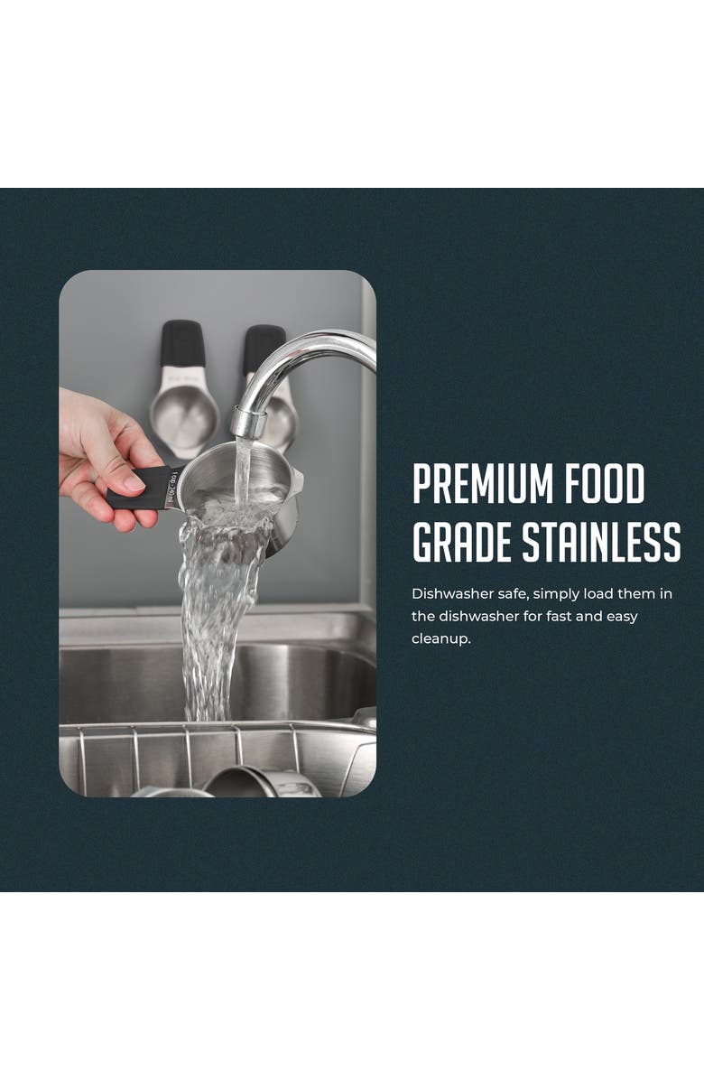 Luminuxe Magnetic Measuring Cups Stainless Steel Nesting Set, Alternate, color, Silver