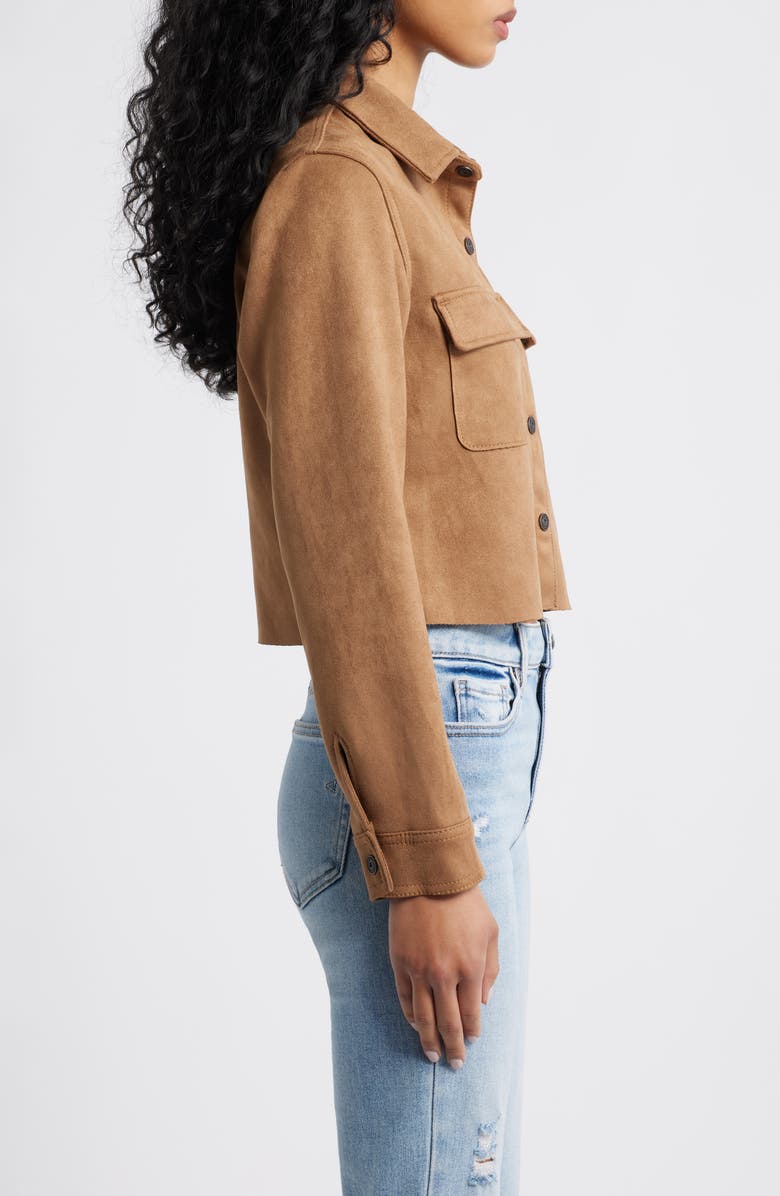 HIDDEN JEANS Shrunken Snap-Up Shirt, Alternate, color, Caramel