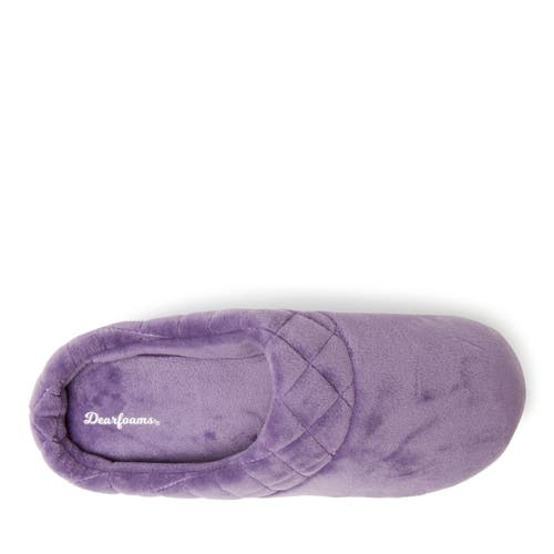 Dearfoams Darcy Quilted Cuff Velour Clog Slipper In Smokey Purple