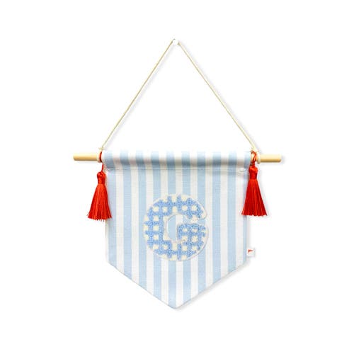 Ramus & Co A B C' Blue Striped Create-Your-Own Banner with Red Tassels and Chenille Letter Patch in G  product