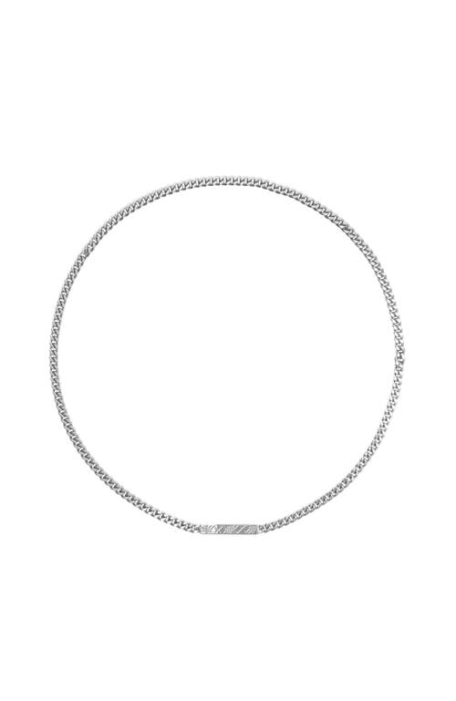 Burberry Engraved Check Chain Necklace In Metallic
