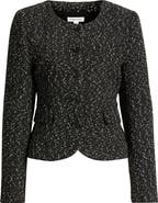 Nordstrom Textured Curved Hem Collarless Jacket